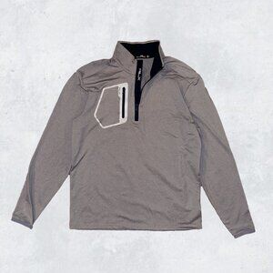 RLX Ralph Lauren Golf Quarter Zip Pullover Mens M Grey Performance Stretch Top